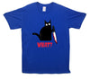 Kitty With A Knife, What! Blue Printed T-Shirt