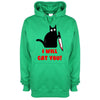 I Will Cat You Green Printed Hoodie