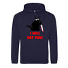 I Will Cat You Navy Printed Hoodie