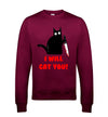 I Will Cat You Burgundy Printed Sweatshirt