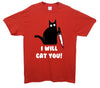 I Will Cat You Red Printed T-Shirt