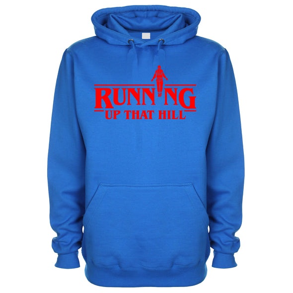Running Up That Hill Blue Printed Hoodie