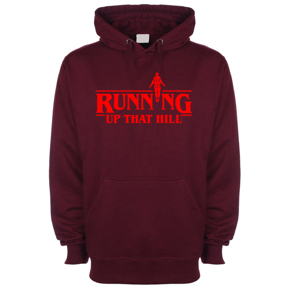 Running Up That Hill Burgundy Printed Hoodie