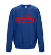 Running Up That Hill Blue Printed Sweatshirt