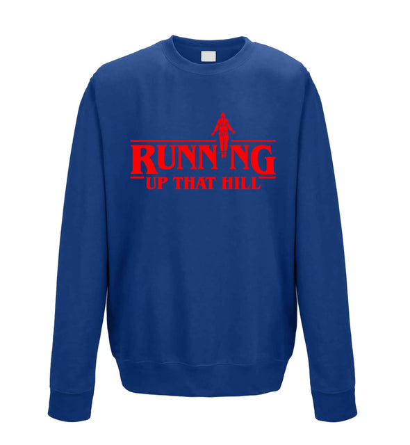 Running Up That Hill Blue Printed Sweatshirt