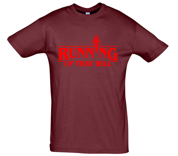 Running Up That Hill Burgundy Printed T-Shirt