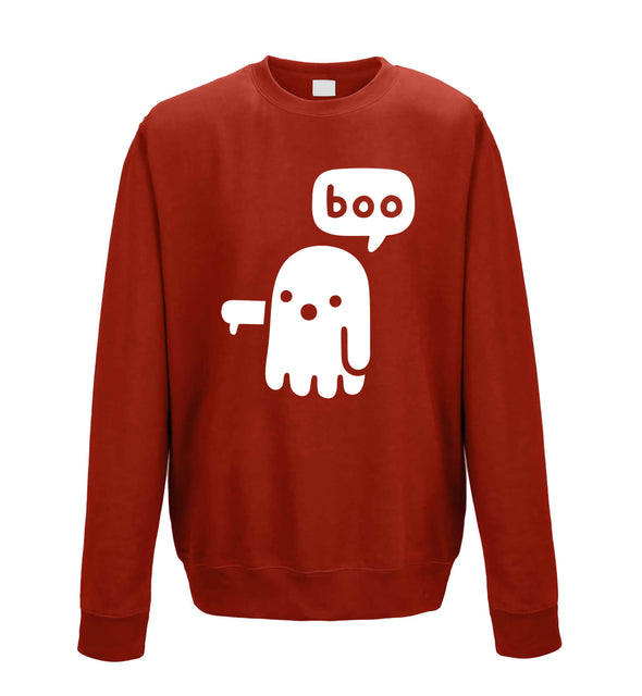 Ghost Boo-ing Red Printed Sweatshirt