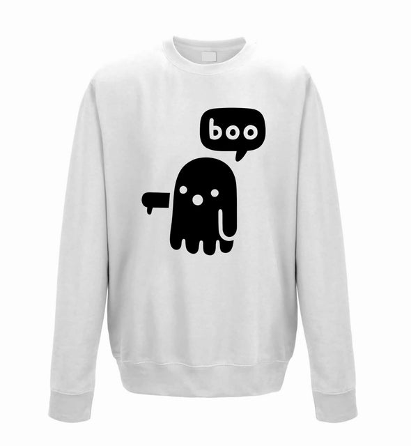 Ghost Boo-ing White Printed Sweatshirt