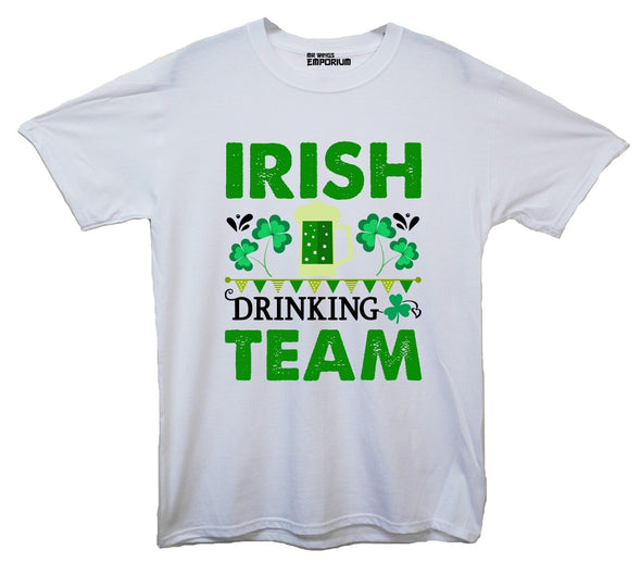 Irish Drinking Team White Printed T-Shirt