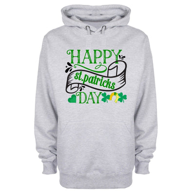 Happy Saint Patrick's Day Grey Printed Hoodie
