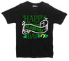 Happy St Patrick's Day Black Printed T-Shirt