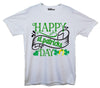 Happy St Patrick's Day White Printed T-Shirt