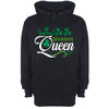 Shamrock Queen St Patrick's Day Black Printed Hoodie