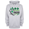 Shamrock Queen St Patrick's Day Grey Printed Hoodie