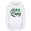 Shamrock Queen St Patrick's Day White Printed Hoodie