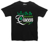 Shamrock Queen St Patrick's Day Black Printed T-Shirt