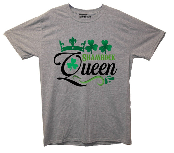 Shamrock Queen St Patrick's Day Grey Printed T-Shirt