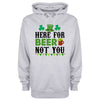 Here For the Beer St Patrick's Day Grey Printed Hoodie
