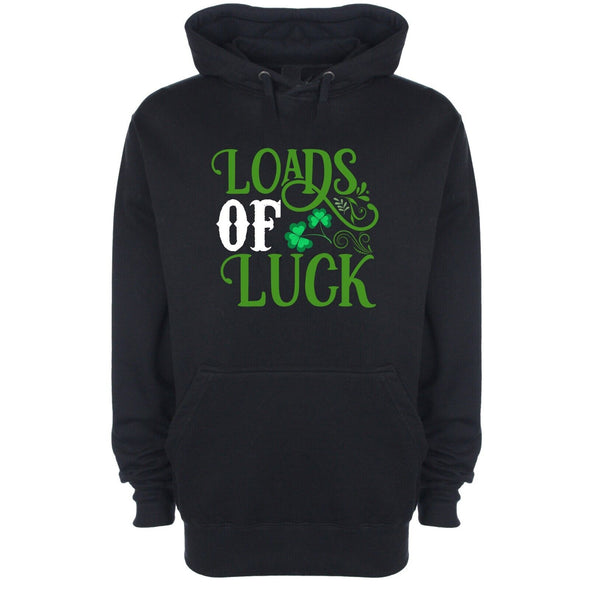 Loads Of Luck St Patrick's Day Black Printed Hoodie