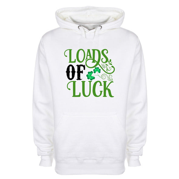 Loads Of Luck St Patrick's Day White Printed Hoodie