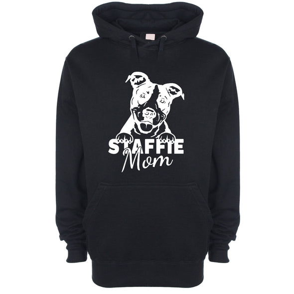 Staffie Mom Black Printed Hoodie
