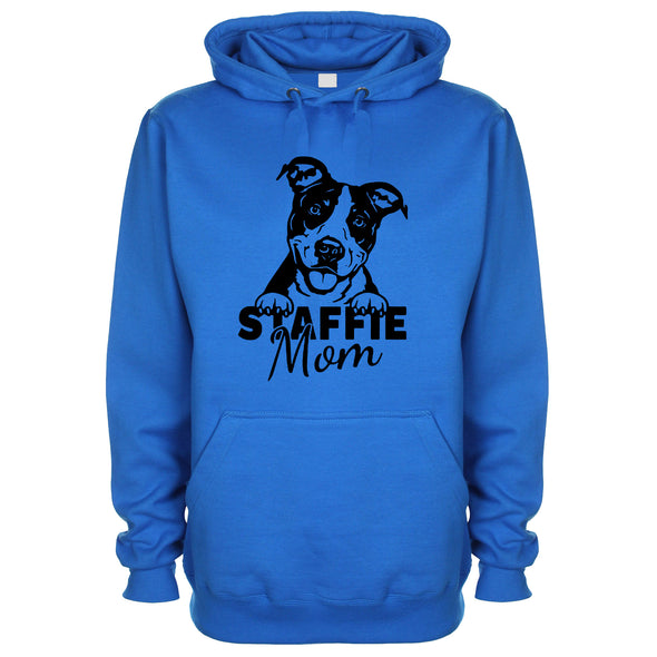Staffie Mom Blue Printed Hoodie