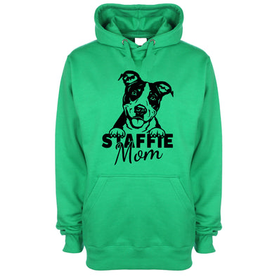 Staffie Mom Green Printed Hoodie