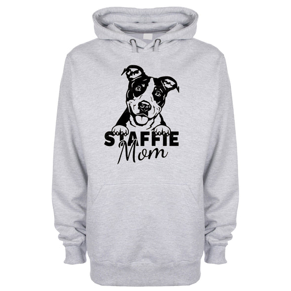 Staffie Mom Grey Printed Hoodie