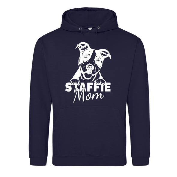 Staffie Mom Navy Printed Hoodie