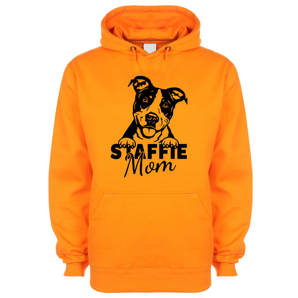 Staffie Mom Orange Printed Hoodie