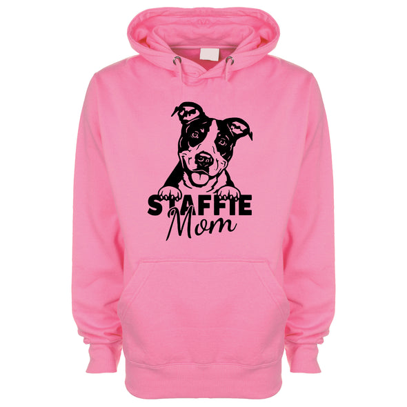 Staffie Mom Pink Printed Hoodie