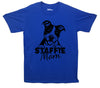 Staffie Mom Printed Blue T-Shirt