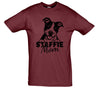 Staffie Mom Printed Burgundy T-Shirt