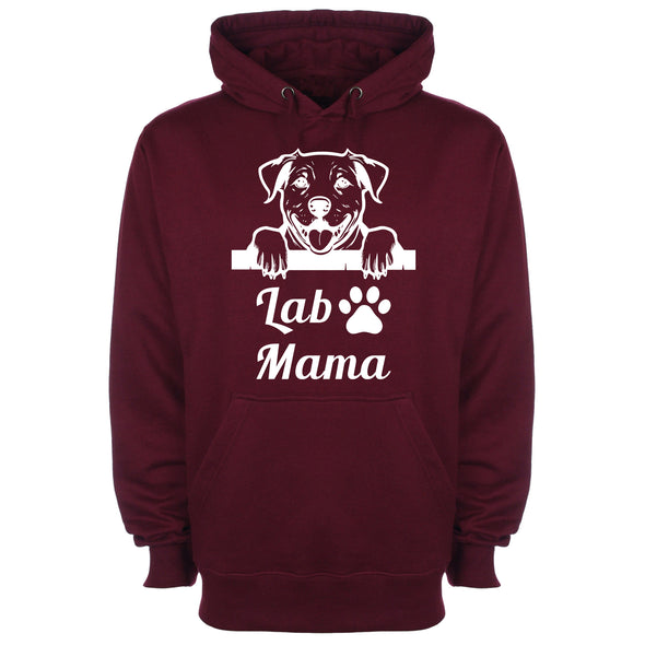 Lab Mama Bugundy Printed Hoodie