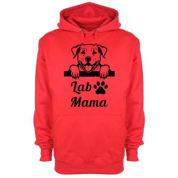 Lab Mama Red Printed Hoodie