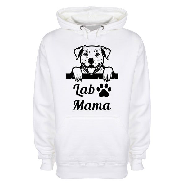 Lab Mama White Printed Hoodie