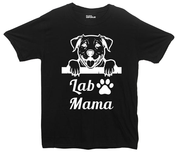 Lab Mama Printed Black T-Shirt