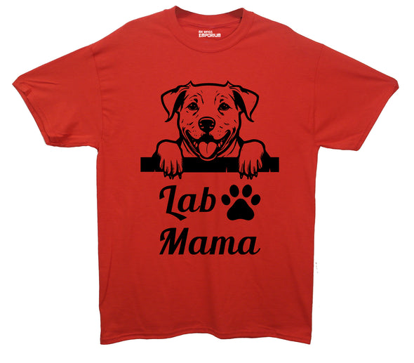 Lab Mama Printed Red T-Shirt