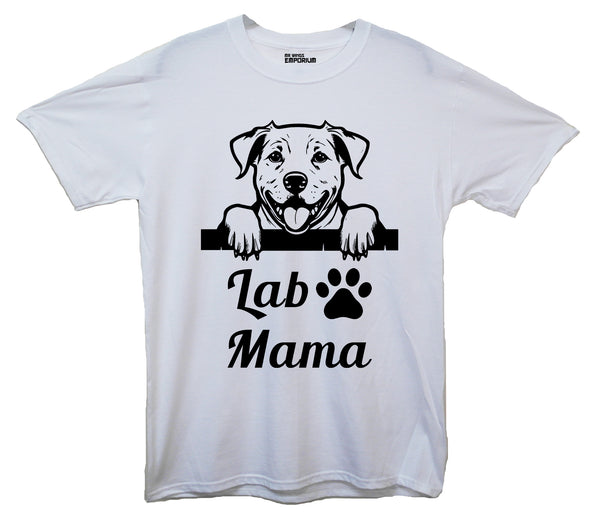 Lab Mama Printed White T-Shirt