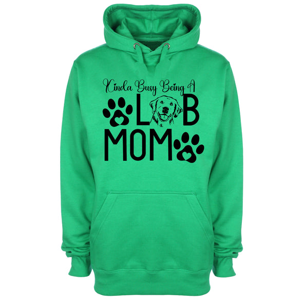 Busy Being A Lab Mama Green Printed Hoodie