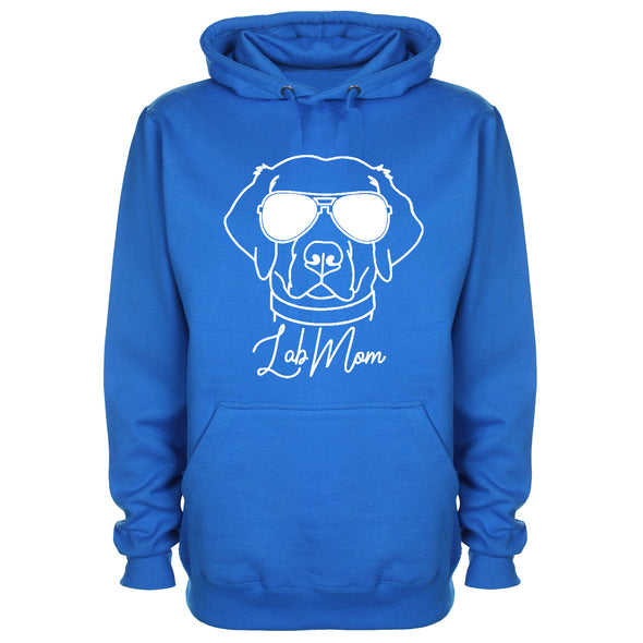 Labrador In Shades Lab Mom Blue Printed Hoodie