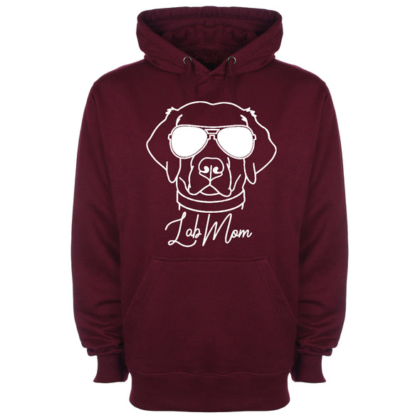 Labrador In Shades Lab Mom Burgundy Printed Hoodie