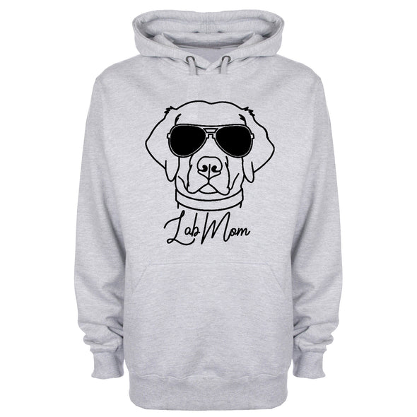 Labrador In Shades Lab Mom Grey Printed Hoodie