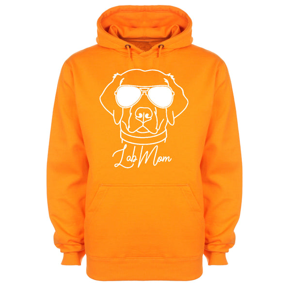 Labrador In Shades Lab Mom Orange Printed Hoodie