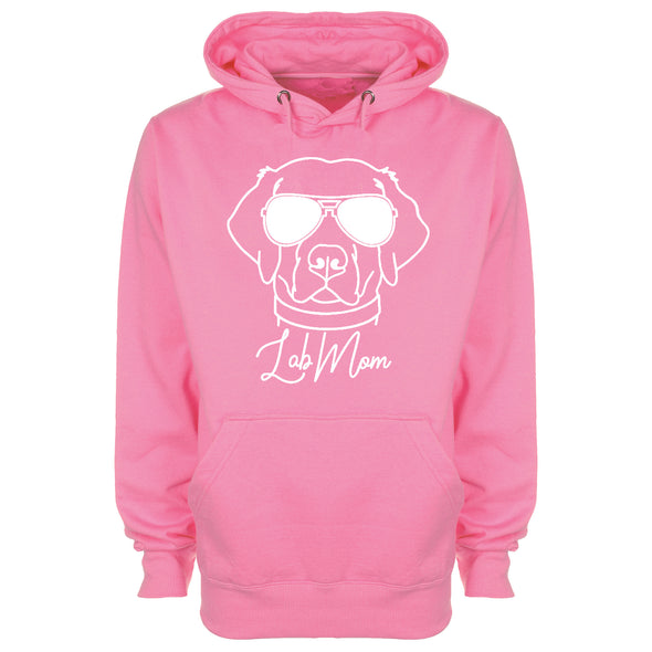 Labrador In Shades Lab Mom Pink Printed Hoodie