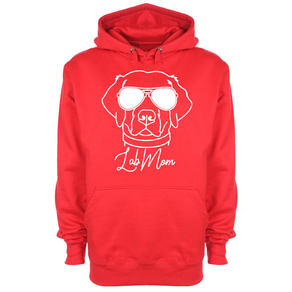 Labrador In Shades Lab Mom Red Printed Hoodie