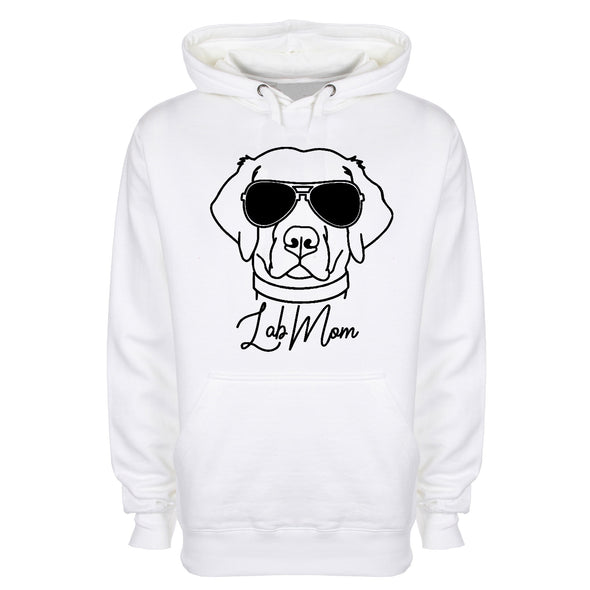 Labrador In Shades Lab Mom White Printed Hoodie