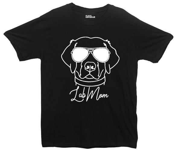 Labrador In Shades Lab Mom Black Printed T-Shirt