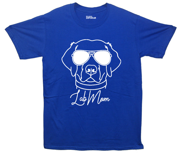 Labrador In Shades Lab Mom Blue Printed T-Shirt