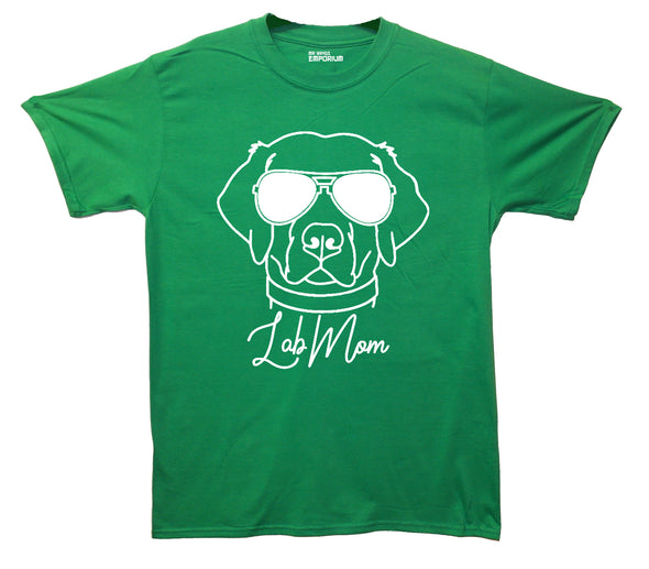 Labrador In Shades Lab Mom Green Printed T-Shirt
